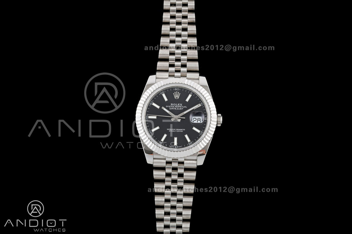 DateJust 41 126334 QF 1:1 Best Edition Black Stick Dial on Jubilee Bracelet JH3235 (Free Sprung)